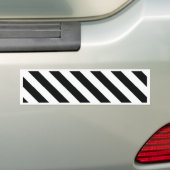 Zwart-wit geometrisch lijnpatroon bumpersticker (Op auto)