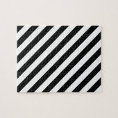 Zwart-wit geometrisch lijnpatroon legpuzzel (Horizontaal)