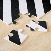 Zwart-wit geometrisch lijnpatroon legpuzzel (Zijkant)
