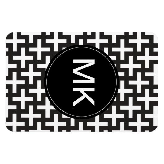 Zwart-wit geometrisch magneet (Horizontaal)