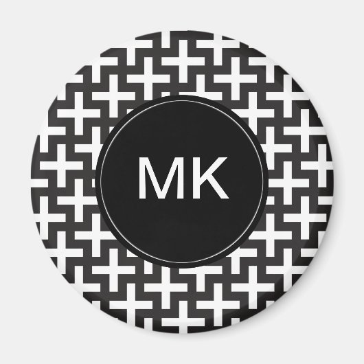 Zwart-wit geometrisch magneet (Voorkant)