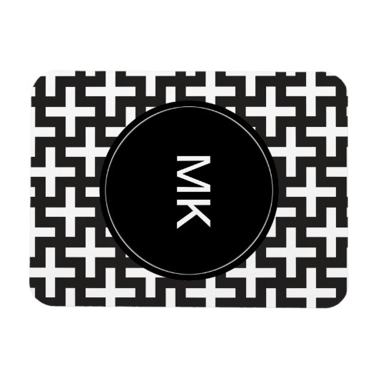 Zwart-wit geometrisch magneet (Horizontaal)