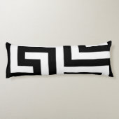 Zwart-wit Geometrisch Maze Body Kussen (Achterkant)
