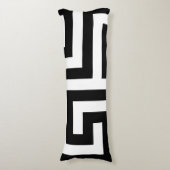 Zwart-wit Geometrisch Maze Body Kussen (Voorkant Verticaal)