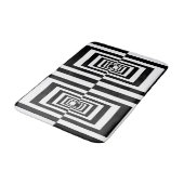Zwart-wit geometrisch minimalistisch patroon badmat (Gekanteld)