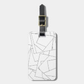 Zwart-wit Geometrisch-modern Bauhaus Bagagelabel (Voorkant verticaal)
