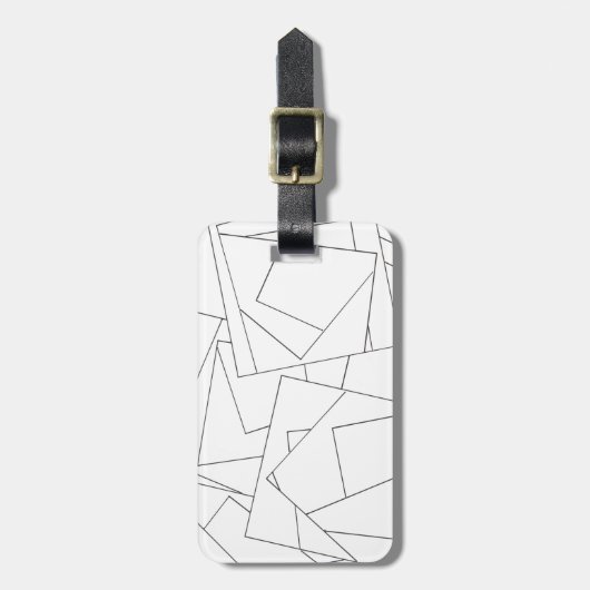 Zwart-wit Geometrisch-modern Bauhaus Bagagelabel (Voorkant verticaal)