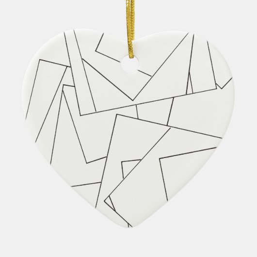 Zwart-wit geometrisch - Modern Bauhaus Keramisch Ornament (Voorkant)