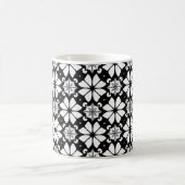 ☕ Zwart Wit Geometrisch Modern Cadeau ⚫⚪ Koffiemok (Center)