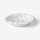 Zwart-wit geometrisch-modern minimalistisch papieren kommen (Gebogen)