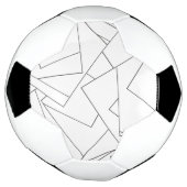 Zwart-wit geometrisch-modern minimalistisch voetbal (Gedraaid)
