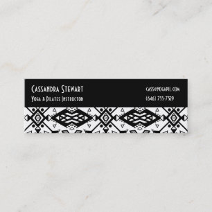 Zwart-wit geometrisch modern patroon mini visitekaartje
