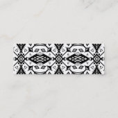 Zwart-wit geometrisch modern patroon mini visitekaartje (Achterkant)