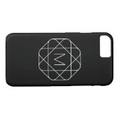Zwart-wit geometrisch monogram Case-Mate iPhone case (Achterkant (Horizontaal))