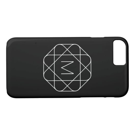 Zwart-wit geometrisch monogram Case-Mate iPhone case (Achterkant (Horizontaal))