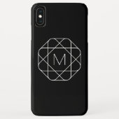Zwart-wit geometrisch monogram Case-Mate iPhone case (Achterkant)