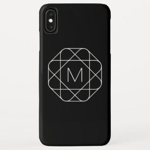 Zwart-wit geometrisch monogram Case-Mate iPhone case