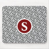 Zwart-wit geometrisch monogram muismat (Voorkant)