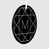 Zwart-wit geometrisch monogram ornament (voorkant)