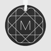 Zwart-wit geometrisch monogram ornament (achterkant)