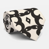 Zwart-wit geometrisch naadloos patroon stropdas (Opgerold)