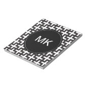 Zwart-wit geometrisch notitieblok (Linkerzijde)