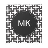 Zwart-wit geometrisch notitieblok (Voorkant)