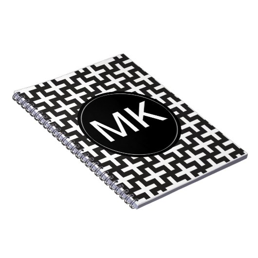 Zwart-wit geometrisch notitieboek (Rechterzijde)