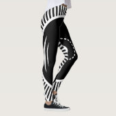 Zwart-wit geometrisch ontwerp leggings (Rechts)