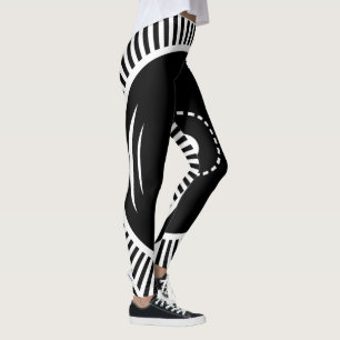 Zwart-wit geometrisch ontwerp leggings