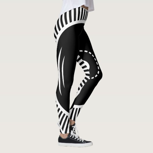 Zwart-wit geometrisch ontwerp leggings (Rechts)