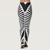 Zwart-wit geometrisch ontwerp leggings (Achterkant)