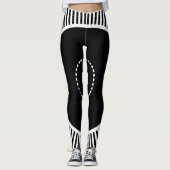 Zwart-wit geometrisch ontwerp leggings (Voorkant)