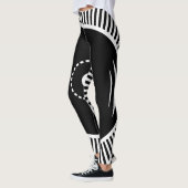 Zwart-wit geometrisch ontwerp leggings (Links)