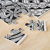 Zwart-wit geometrisch ontwerp legpuzzel (Zijkant)