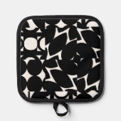 Zwart-wit geometrisch ontwerp Oven Mitt Pannenlap (Voorkant)