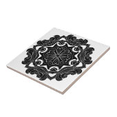 Zwart-wit geometrisch ontwerp tegeltje (Zijkant)