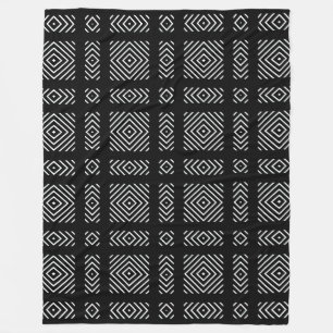 Zwart-wit geometrisch patroon Ama Fleece Deken