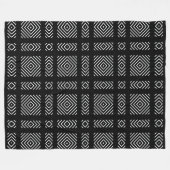 Zwart-wit geometrisch patroon Ama Fleece Deken (Voorkant (Horizontaal))