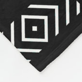 Zwart-wit geometrisch patroon Ama Fleece Deken (Hoek)