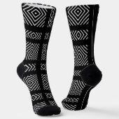 Zwart-wit geometrisch patroon Ama Sokken (Gebogen)