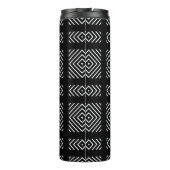 Zwart-wit geometrisch patroon Ama Thermosbeker (Achterkant)