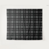 Zwart-wit geometrisch patroon Ama Wandkleed (Voorkant (horizontaal))