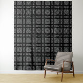 Zwart-wit geometrisch patroon Ama Wandkleed (In situ)