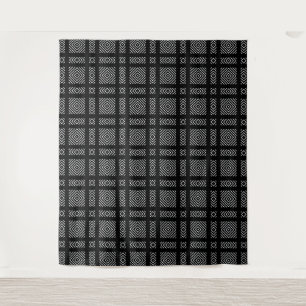 Zwart-wit geometrisch patroon Ama Wandkleed