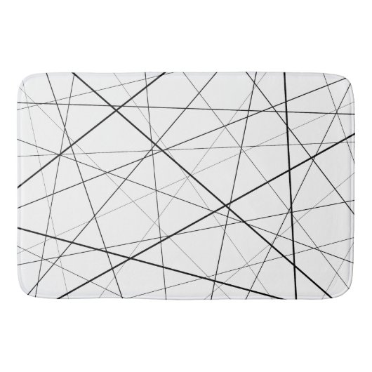 Zwart-wit geometrisch patroon badmat (Voorkant)