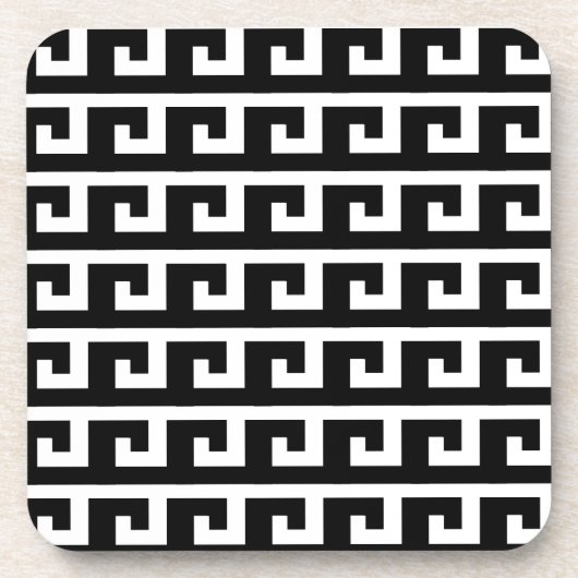 Zwart-wit geometrisch patroon bier onderzetter (Voorkant)