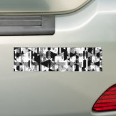 Zwart wit geometrisch patroon bumpersticker (Op auto)