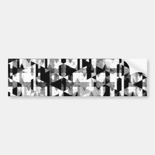 Zwart wit geometrisch patroon bumpersticker