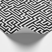 Zwart-wit geometrisch patroon cadeaupapier (Hoek)